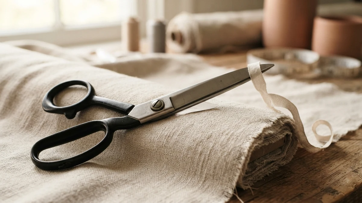 Scissors trimming an offcut of linen, illustrating how a name field trims whitespace away Scissors trimming an offcut of linen, illustrating how a name field trims whitespace away